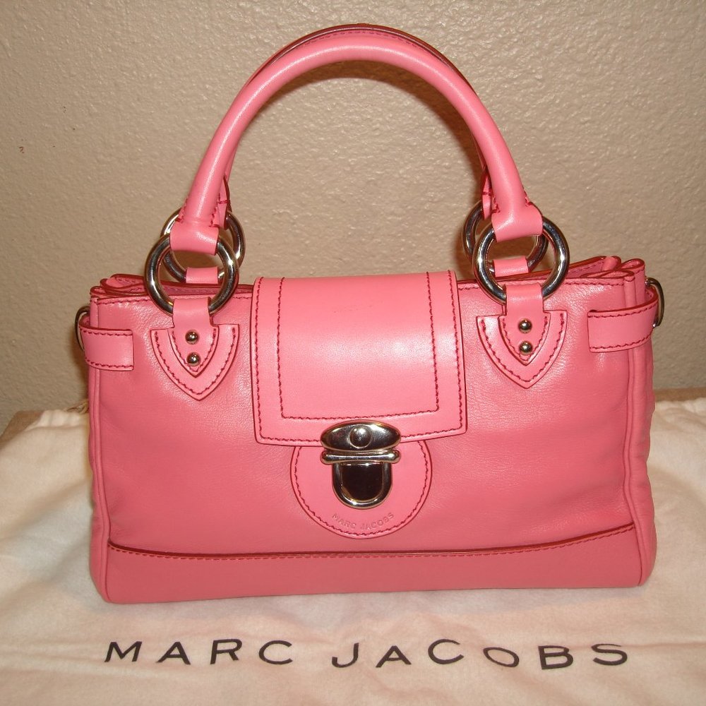 Marc Jacobs Coral Suede Lined Satchel MINT!